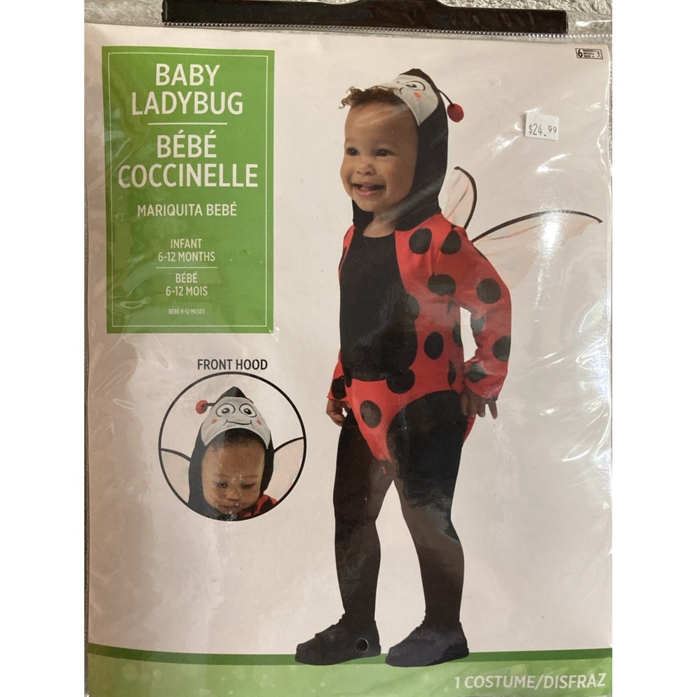 LadyBug Girls Infant 6-12 Months Baby Halloween Costume With Wings